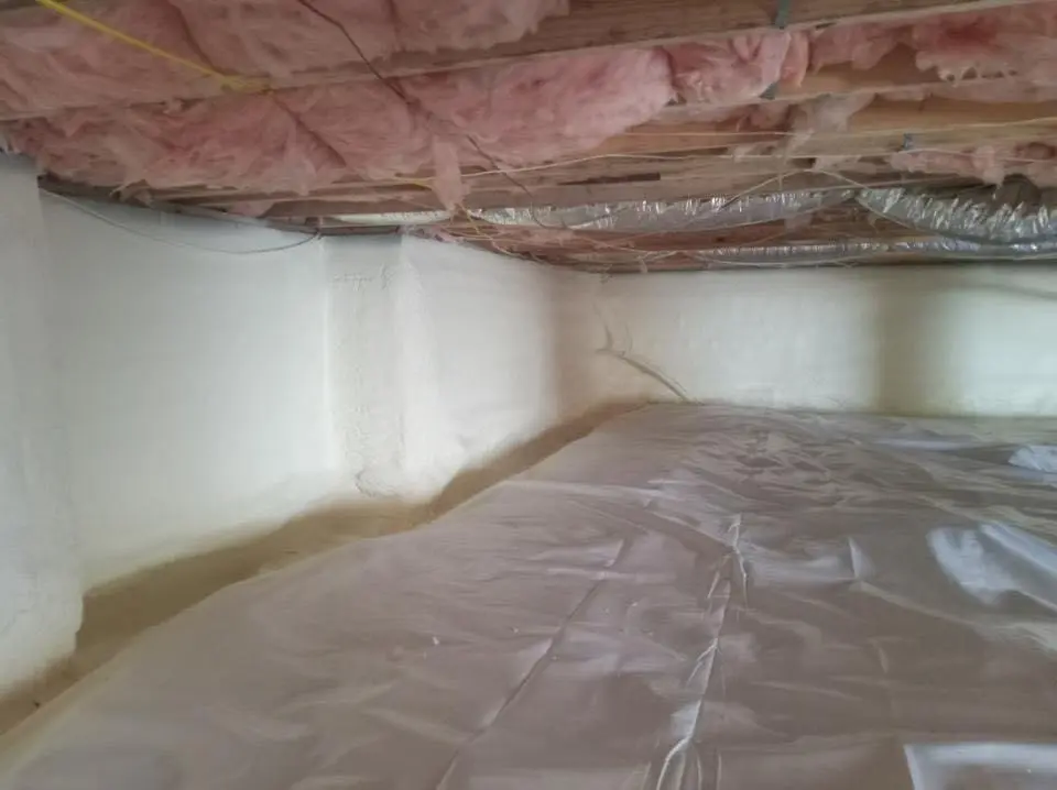Crawl space encapsulation with closed-cell spray foam for Attic Insulation in Plain City